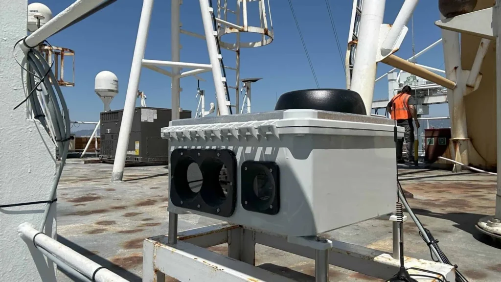 Whale Detection System on the deck of a ship